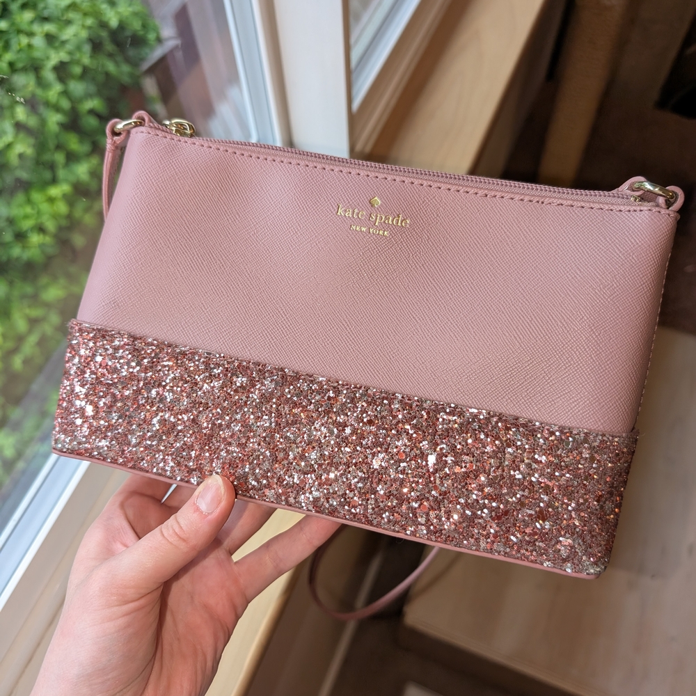 Kate Spade Pink Glitter Crossbody Bag
